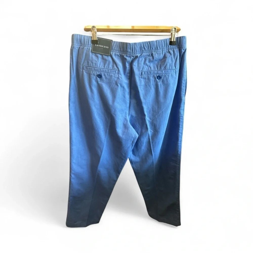 Lands' End Men's 32-34 NWT Vibrant Blue Chinos Drawstring Casual Pants NEW